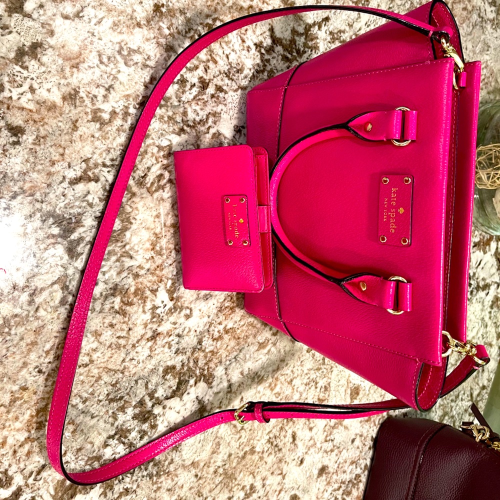 Kate spade pink purse and wallet like new